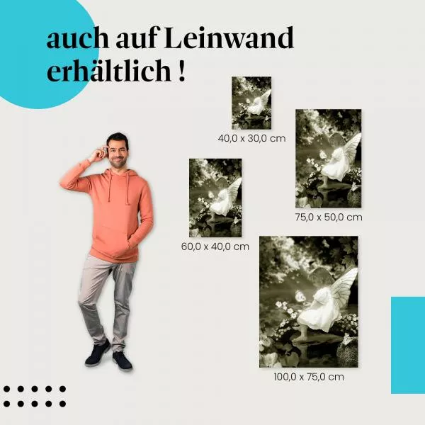 Fantasievolles Porträt: Fee mit Schmetterling | Postereck 0090 Fantasievolles Porträt: Fee mit Schmetterling | Postereck 0090