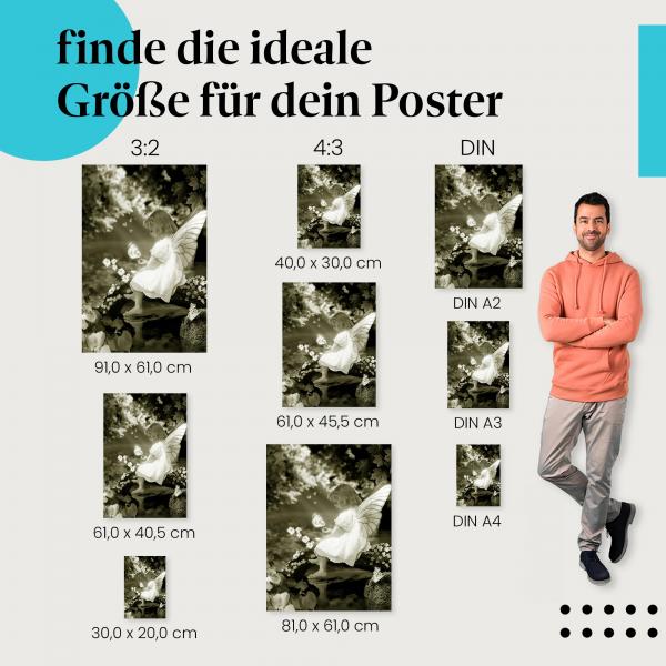 Fee mit Schmetterling Poster: Fantasievolle Wanddeko - jetzt Größe wählen.