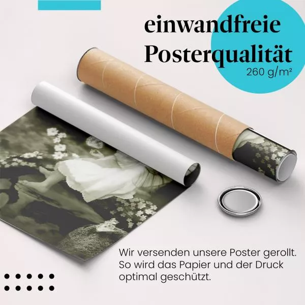 Fantasievolles Porträt: Fee mit Schmetterling | Postereck 0090 Fantasievolles Porträt: Fee mit Schmetterling | Postereck 0090