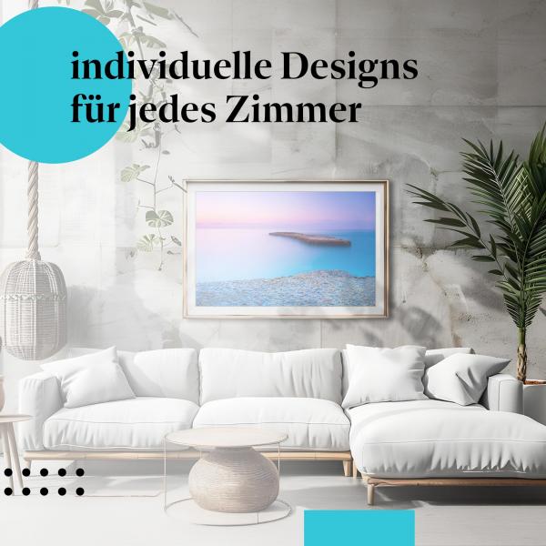Meeresposter: "Stille des Meeres" - Felsen im Abendlicht - Pastelltöne