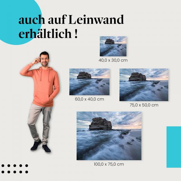 Felsen im Meer: Leinwandbild. Wellen, dramatisch.