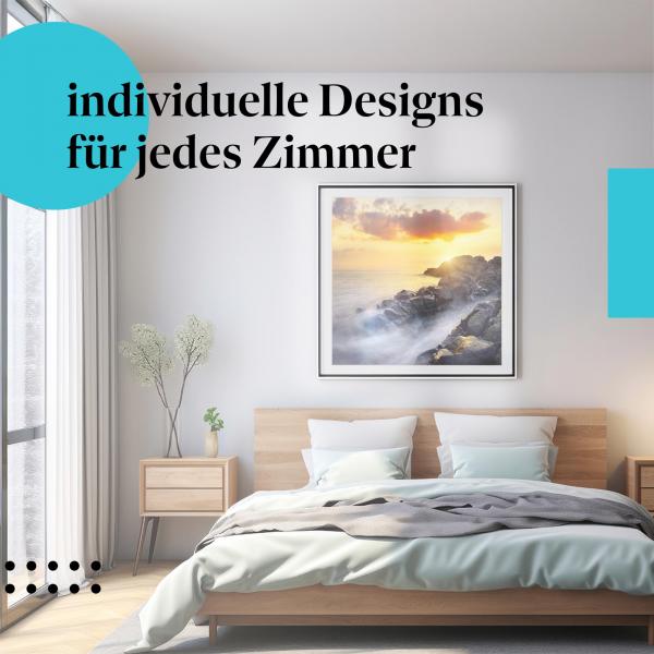 Schlafzimmer Deko: "Küste & Sonnenuntergang" Poster: Die Schönheit der Natur im Schlafzimmer.