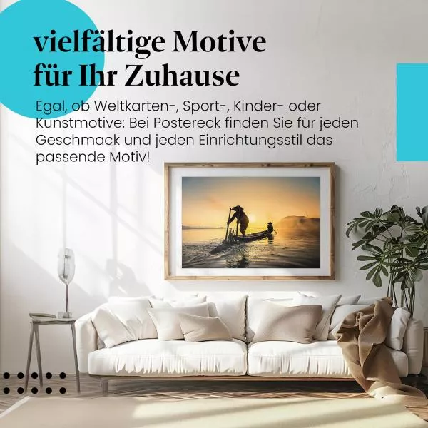 Fischer im Einbaum | Postereck 2646 Fischer im Einbaum | Postereck 2646