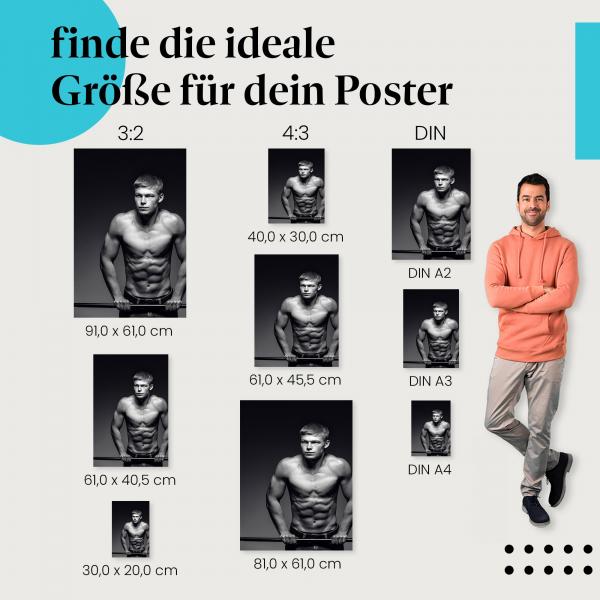 "Fitnessstudio": Poster - Muskulöser Mann & Reck
