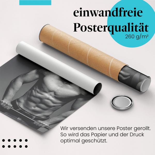 Gerolltes Poster "Mann", Fitnessstudio, Reck.