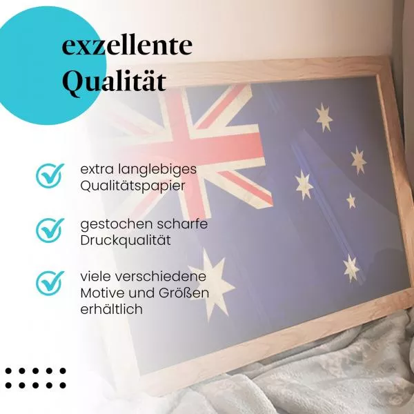 Australien: Vintage Flagge & Union Jack | Postereck 0376 Australien: Vintage Flagge & Union Jack | Postereck 0376