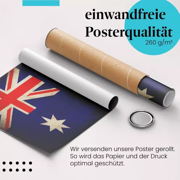 Australien: Vintage Flagge & Union Jack | Postereck 0376 Australien: Vintage Flagge & Union Jack | Postereck 0376