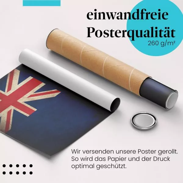 Cookinseln: Vintage Flagge & 15 Sterne | Postereck 0378 Cookinseln: Vintage Flagge & 15 Sterne | Postereck 0378