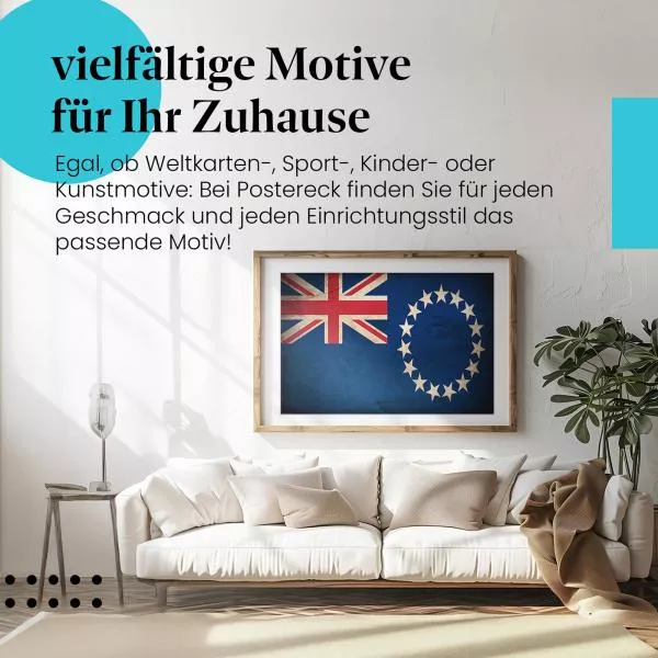 Cookinseln: Vintage Flagge & 15 Sterne | Postereck 0378 Cookinseln: Vintage Flagge & 15 Sterne | Postereck 0378