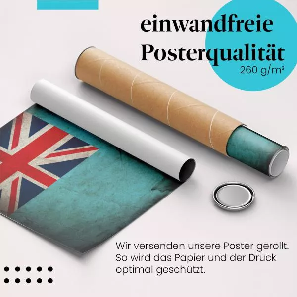 Fidschi: Vintage Flagge, Union Jack & Wappen | Postereck 0379 Fidschi: Vintage Flagge, Union Jack & Wappen | Postereck 0379
