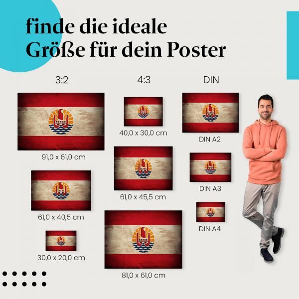 Französisch-Polynesien Flagge: Poster in verschiedenen Größen!