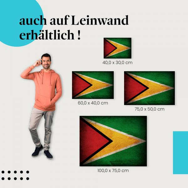 "Guyana Flagge" Leinwand. Finde die ideale Größe & setze Akzente mit Kunst!