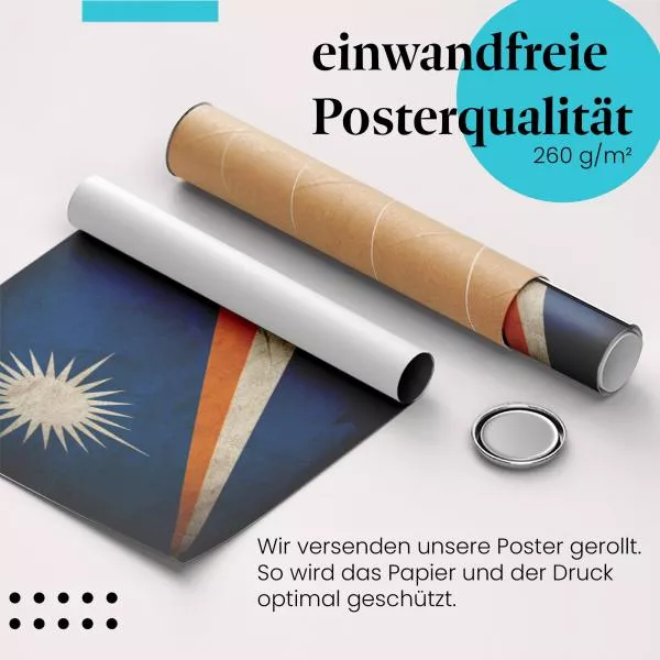 Marshallinseln: Vintage Flagge & Stern | Postereck 0381 Marshallinseln: Vintage Flagge & Stern | Postereck 0381