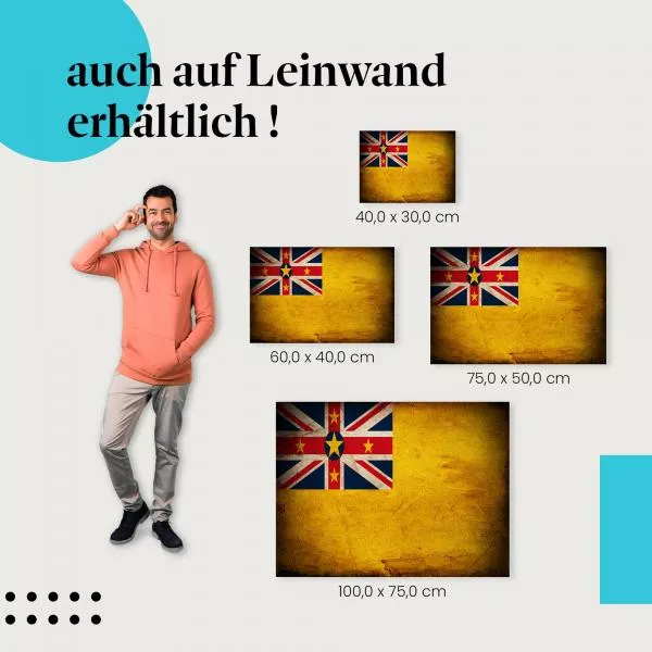  Niue: Vintage Flagge, Union Jack & Einheit | Postereck 0395