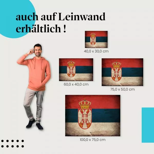 Serbien: Vintage Flagge & Doppeladler | Postereck 0335 Serbien: Vintage Flagge & Doppeladler | Postereck 0335