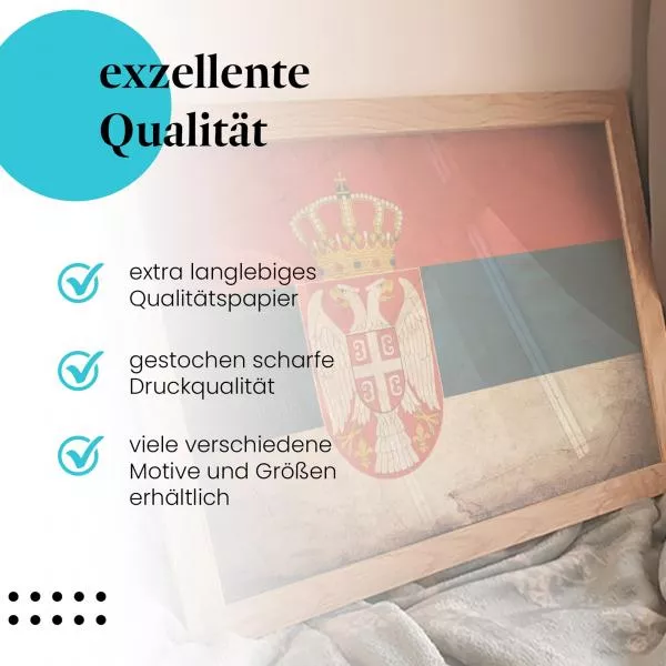 Serbien: Vintage Flagge & Doppeladler | Postereck 0335 Serbien: Vintage Flagge & Doppeladler | Postereck 0335