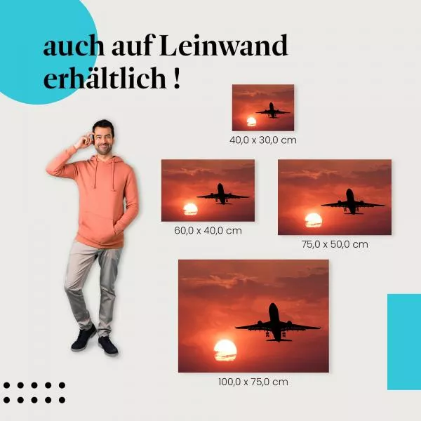 Flugzeug im Abendrot | Postereck 2751 Flugzeug im Abendrot | Postereck 2751