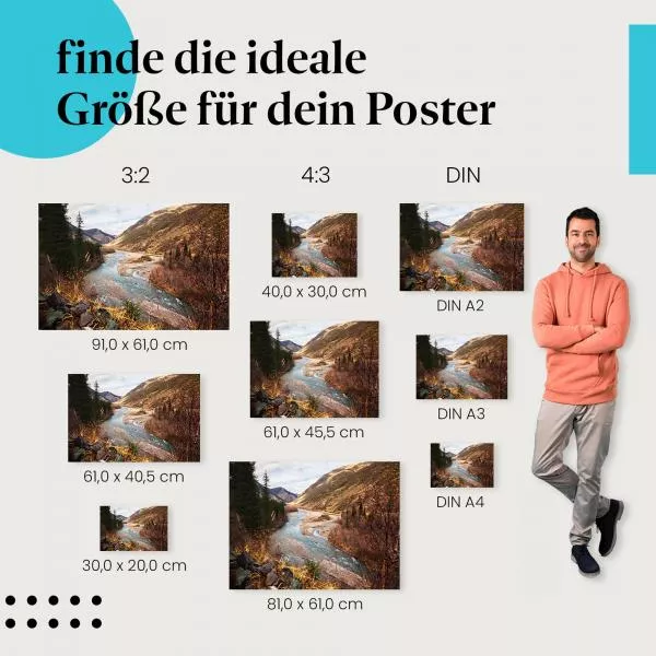 Herbstliche Flusslandschaft: Schlucht… | Postereck 1241 Herbstliche Flusslandschaft: Schlucht… | Postereck 1241