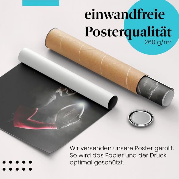 "Football": Gerolltes Poster - Spieler, Ziel, Fokus.