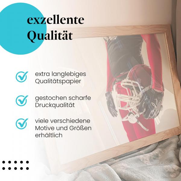 "Footballspieler": Gerahmtes Wandbild - Helm.