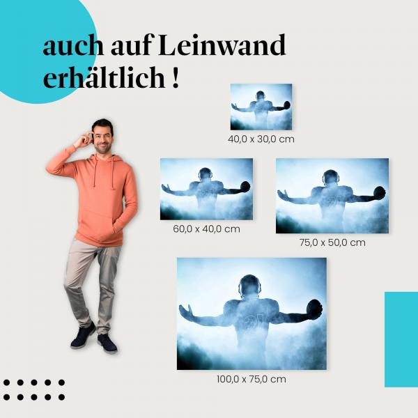 Leinwandbild "Footballspieler im Nebel": Sport & Action