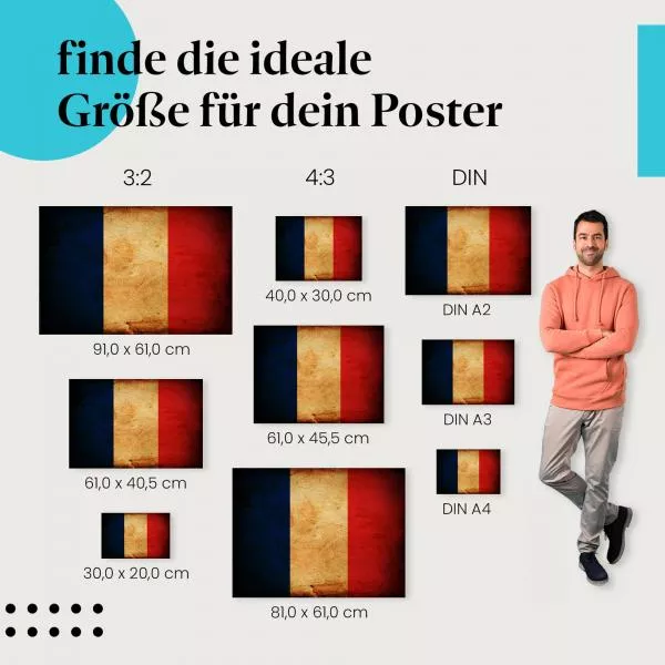 Frankreich: Vintage Flagge "Trikolore" | Postereck 0294 Frankreich: Vintage Flagge "Trikolore" | Postereck 0294