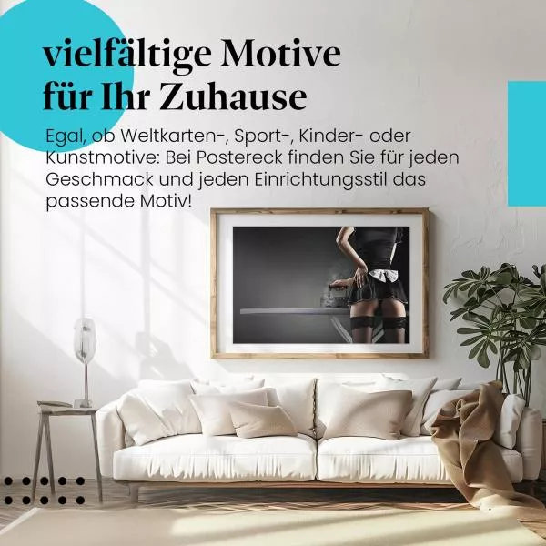 Heiße Versuchung: Frau bügelt in Reizwäsche | Postereck 0066 Heiße Versuchung: Frau bügelt in Reizwäsche | Postereck 0066