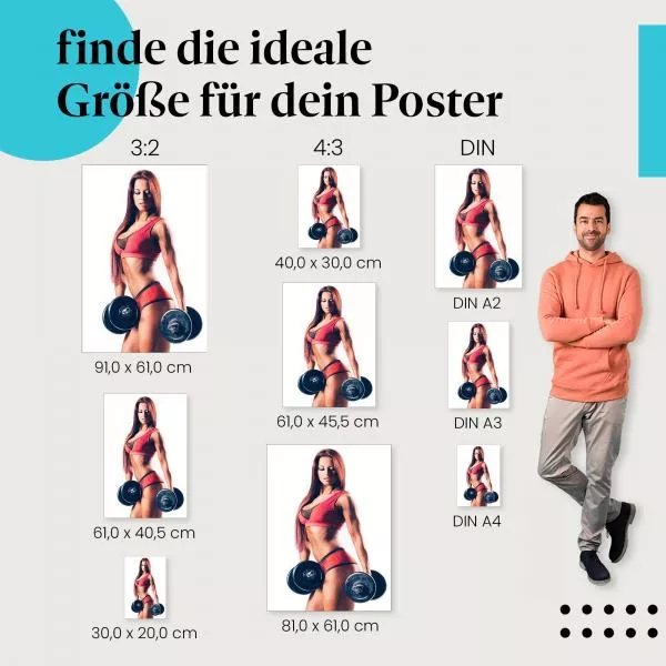 Fitnessmotivation: Frau mit roten Haaren & Hanteln | Postereck 0818 Fitnessmotivation: Frau mit roten Haaren & Hanteln | Postereck 0818