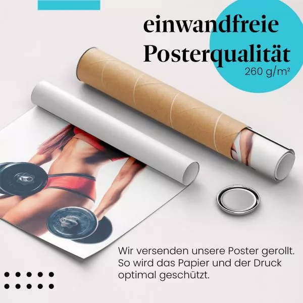 Fitnessmotivation: Frau mit roten Haaren & Hanteln | Postereck 0818 Fitnessmotivation: Frau mit roten Haaren & Hanteln | Postereck 0818