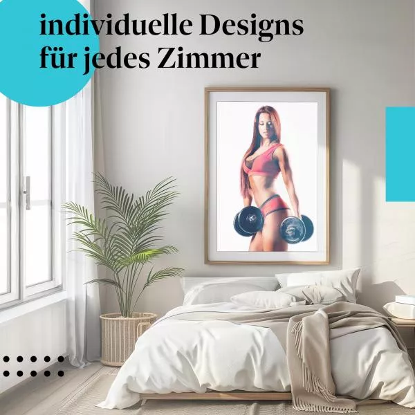 Fitnessmotivation: Frau mit roten Haaren & Hanteln | Postereck 0818 Fitnessmotivation: Frau mit roten Haaren & Hanteln | Postereck 0818