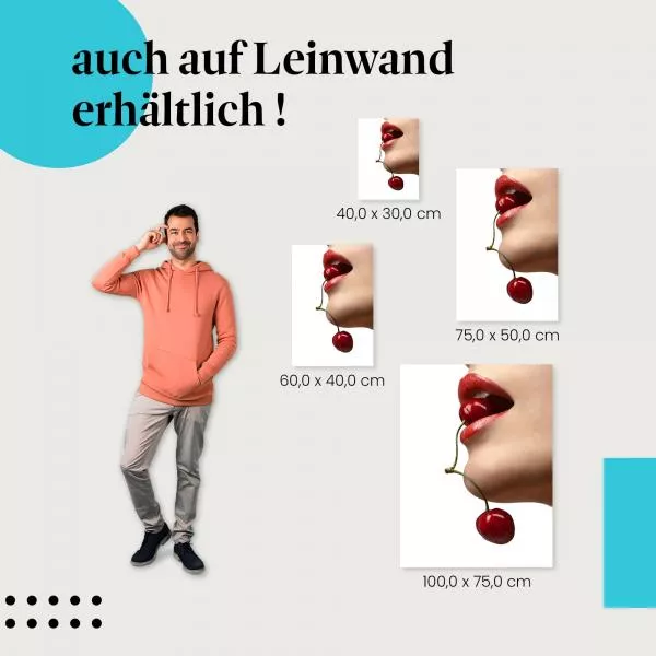 Sinnliche Kirsche: Frau genießt Genuss | Postereck 0063