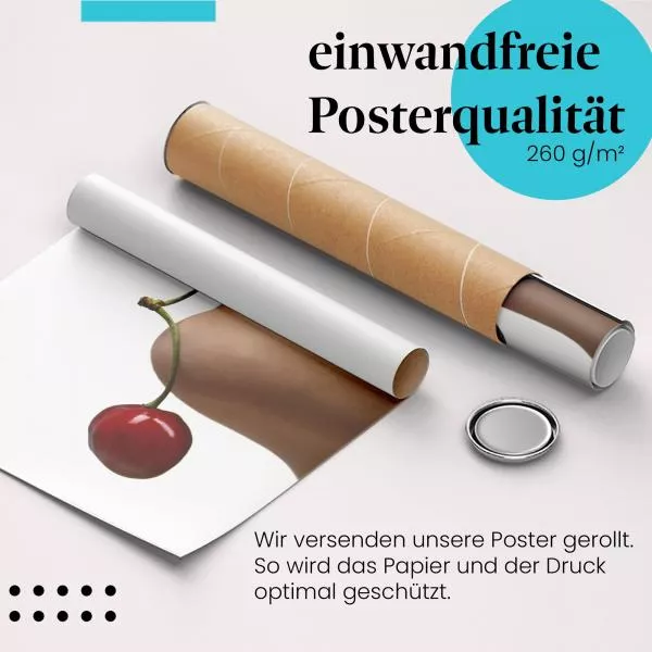 Sinnliche Kirsche: Frau genießt Genuss | Postereck 0063