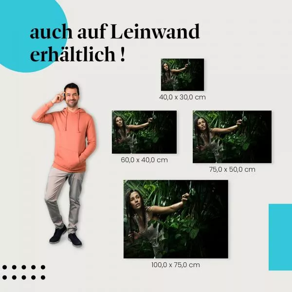 Tropisches Abenteuer: Frau im Regenwald | Postereck 0058 Tropisches Abenteuer: Frau im Regenwald | Postereck 0058