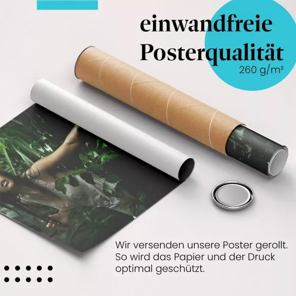Tropisches Abenteuer: Frau im Regenwald | Postereck 0058 Tropisches Abenteuer: Frau im Regenwald | Postereck 0058