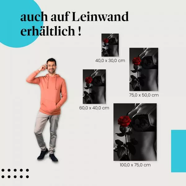 Titel: Verführung: Frau mit roter Rose | Postereck 0042 Titel: Verführung: Frau mit roter Rose | Postereck 0042