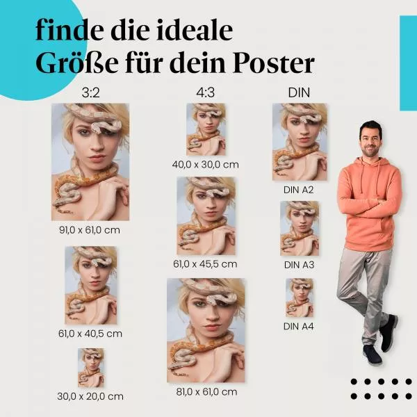 Frau mit Schlange | Postereck 3280 Frau mit Schlange | Postereck 3280
