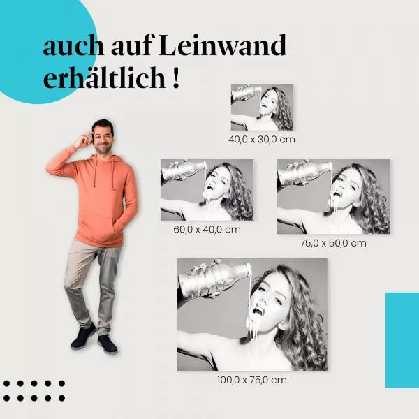 Sinnliche Frau: Milch & Schwarz-Weiß-Porträt | Postereck 0564 Sinnliche Frau: Milch & Schwarz-Weiß-Porträt | Postereck 0564