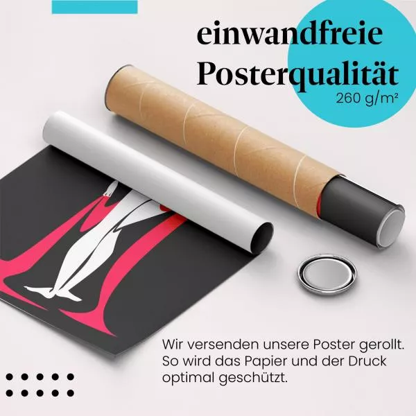 Eleganz in Rot: Frau mit Tuch | Postereck 1233 Eleganz in Rot: Frau mit Tuch | Postereck 1233