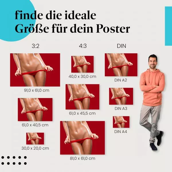 Sinnliche Frau: Rote Unterwäsche | Postereck 1520 Sinnliche Frau: Rote Unterwäsche | Postereck 1520