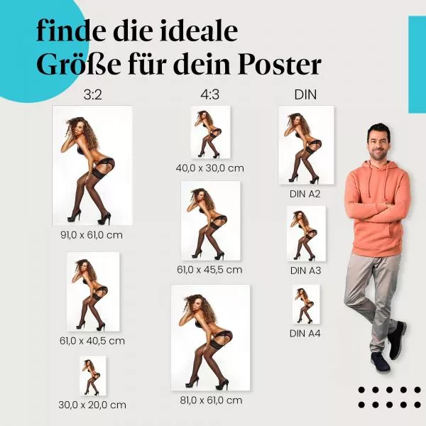 Frau: Schwarze Unterwäsche, High Heels | Postereck 1540 Frau: Schwarze Unterwäsche, High Heels | Postereck 1540