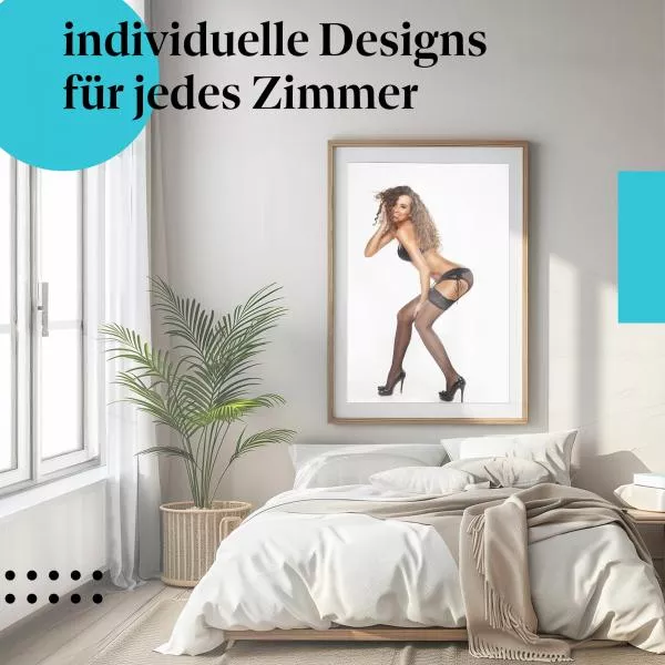 Frau: Schwarze Unterwäsche, High Heels | Postereck 1540 Frau: Schwarze Unterwäsche, High Heels | Postereck 1540