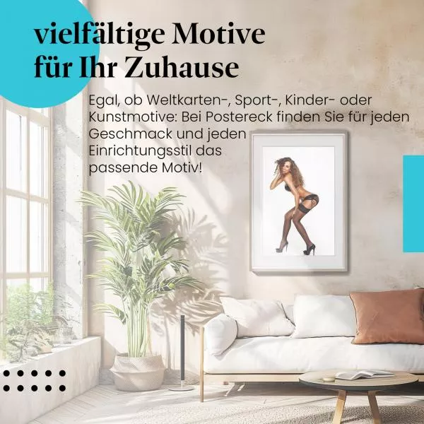 Frau: Schwarze Unterwäsche, High Heels | Postereck 1540 Frau: Schwarze Unterwäsche, High Heels | Postereck 1540