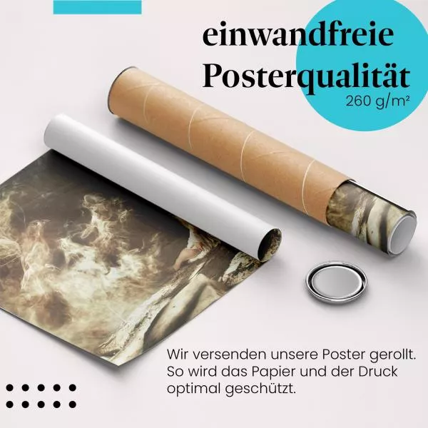 Geheimnisvolle Begegnung: Frauen & Rauchvogel | Postereck 0443 Geheimnisvolle Begegnung: Frauen & Rauchvogel | Postereck 0443