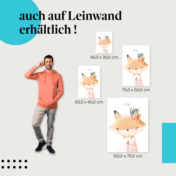 Fuchs: Leinwandbild. Blumen, charmant.