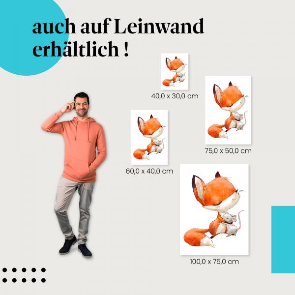 Fuchs & Maus: Leinwandbild. Freundschaft.