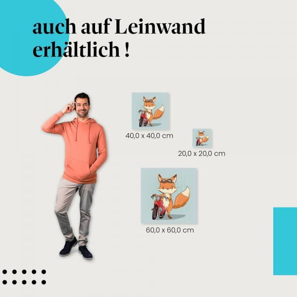 Fuchs: Leinwandbild. Motorrad, Regen, cool.