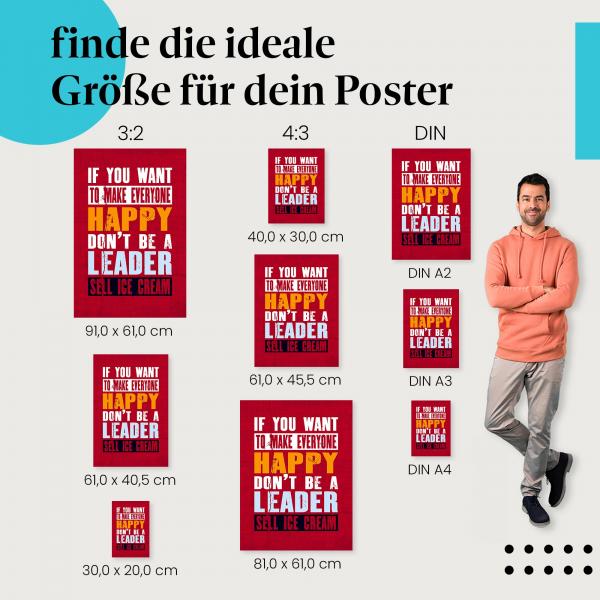 "If you want to make everyone happy...": Führungs-Poster mit humorvollem Zitat