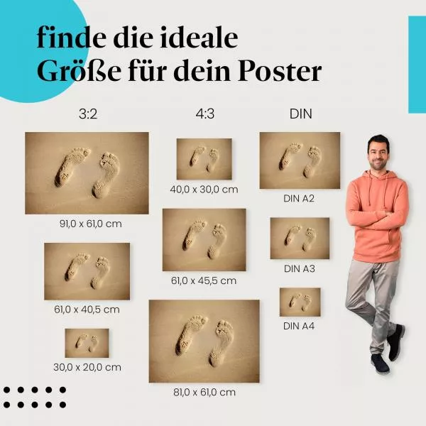 Fußabdrücke im Sand | Postereck 3313 Fußabdrücke im Sand | Postereck 3313