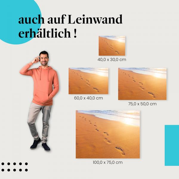 Leinwandbild "Fussabdrücke im Sand": Reise, Freiheit & Entspannung