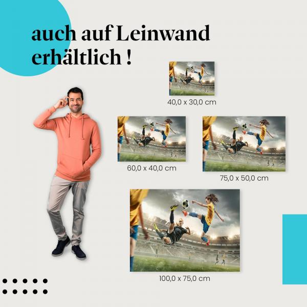 Fußball: Leinwandbild. Frauen, Stadion, Action.